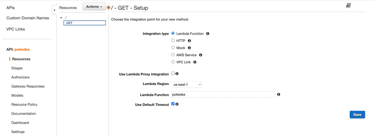 rest-api gateway console